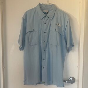 MAGELLAN Men's Sky Blue Casual Button Down Shirt